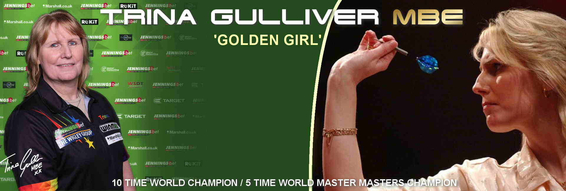 Trina Gulliver MBE 10 Time Ladies World Darts Champion 5 Time World Masters Champion